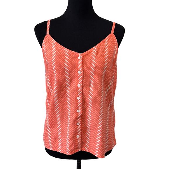 New TREASURE & BOND Women's Orange Button Front Linen Blend Camisole Size M - Picture 1 of 5